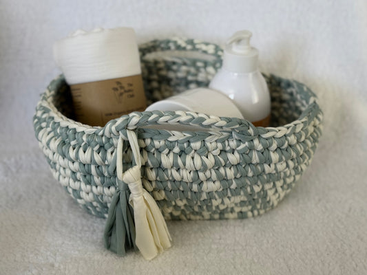 Handmade Crochet Basket | Sage Cloud