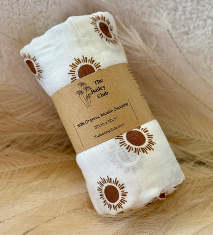 100% Cotton Muslin Swaddle | Sunshine