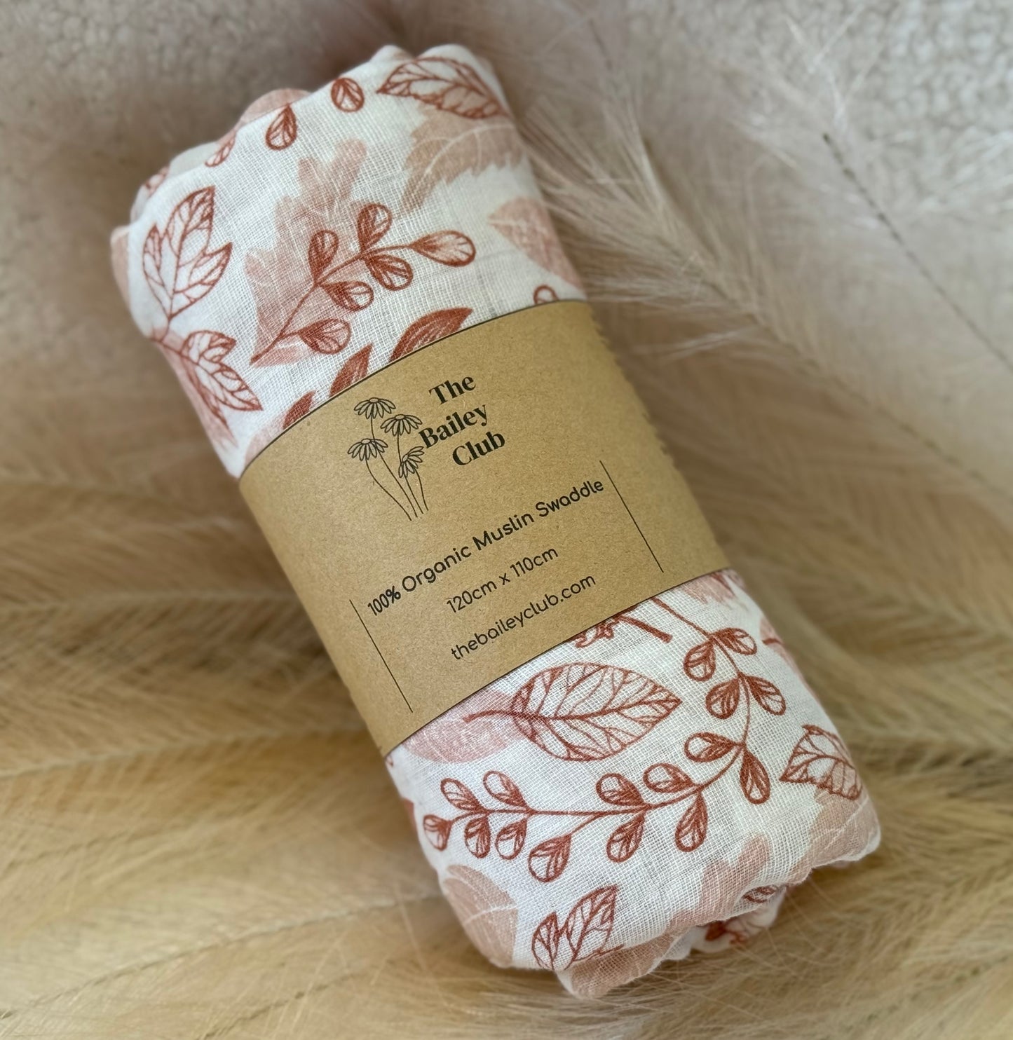 100% Cotton Muslin Swaddle | Flora