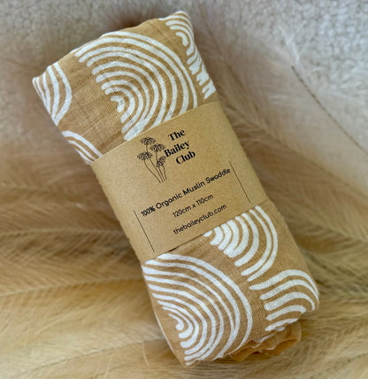 100% Cotton Muslin Swaddle | Rainbow