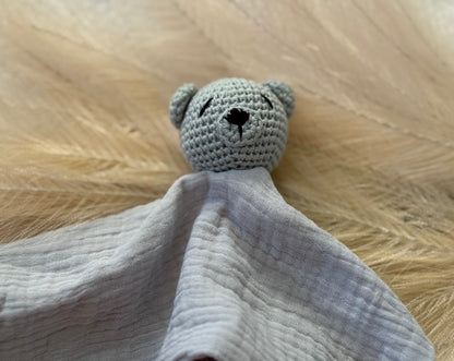 Crochet Bear Baby Comforter | Sky Blue