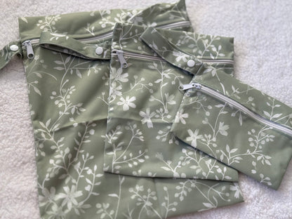 Wet Bag Set | Green Floral
