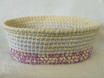 Handmade Crochet Basket | Lavender Blush