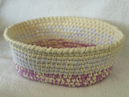 Handmade Crochet Basket | Lavender Blush