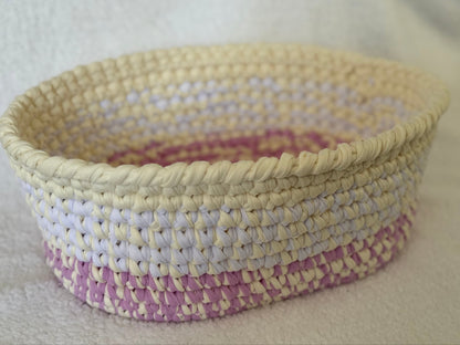 Handmade Crochet Basket | Lavender Blush
