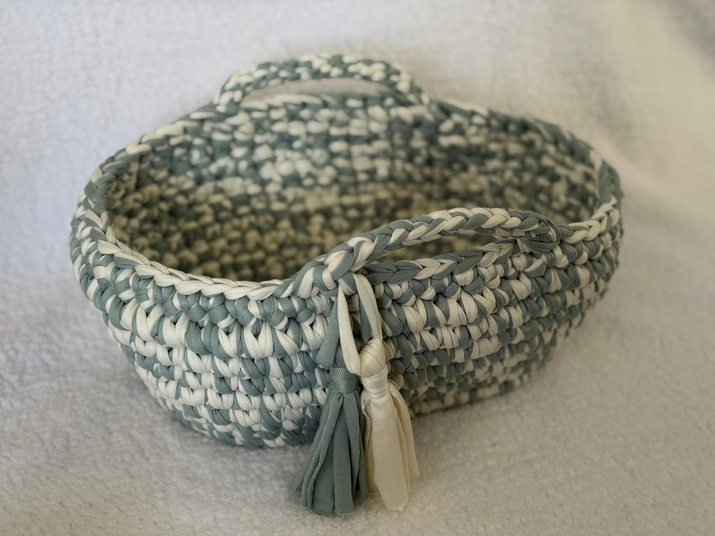 Handmade Crochet Basket | Sage Cloud