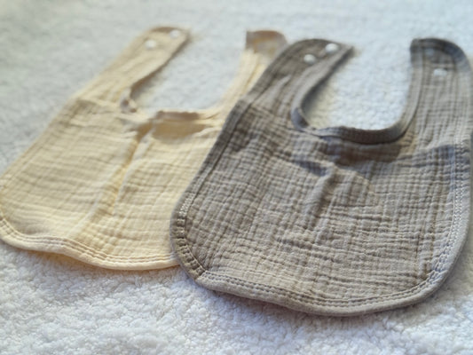 Desert & Cream Baby Bib Set