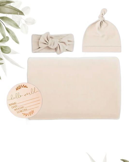 Newborn Announcement Gift Set | Beige