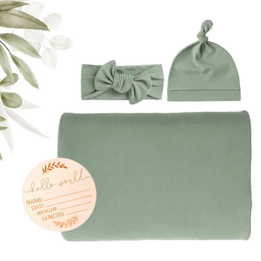 Newborn Announcement Gift Set | Sage